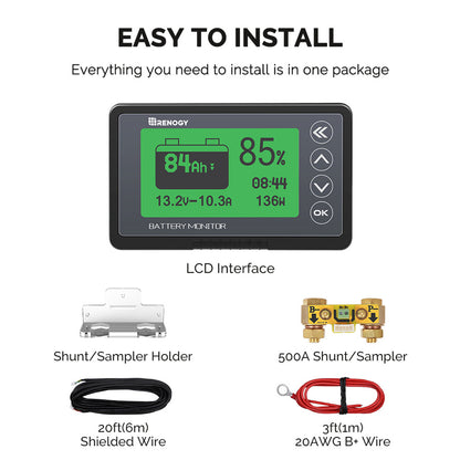 Renogy 500A Battery Monitor With Shunt