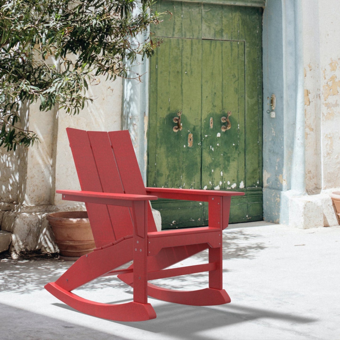 PolyTEAK RESINTEAK Modern Adirondack Rocking Chair