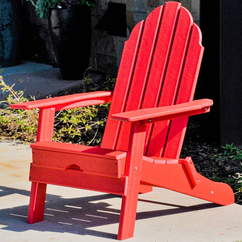 PolyTEAK New Tradition Folding Adirondack Chair by ResinTeak