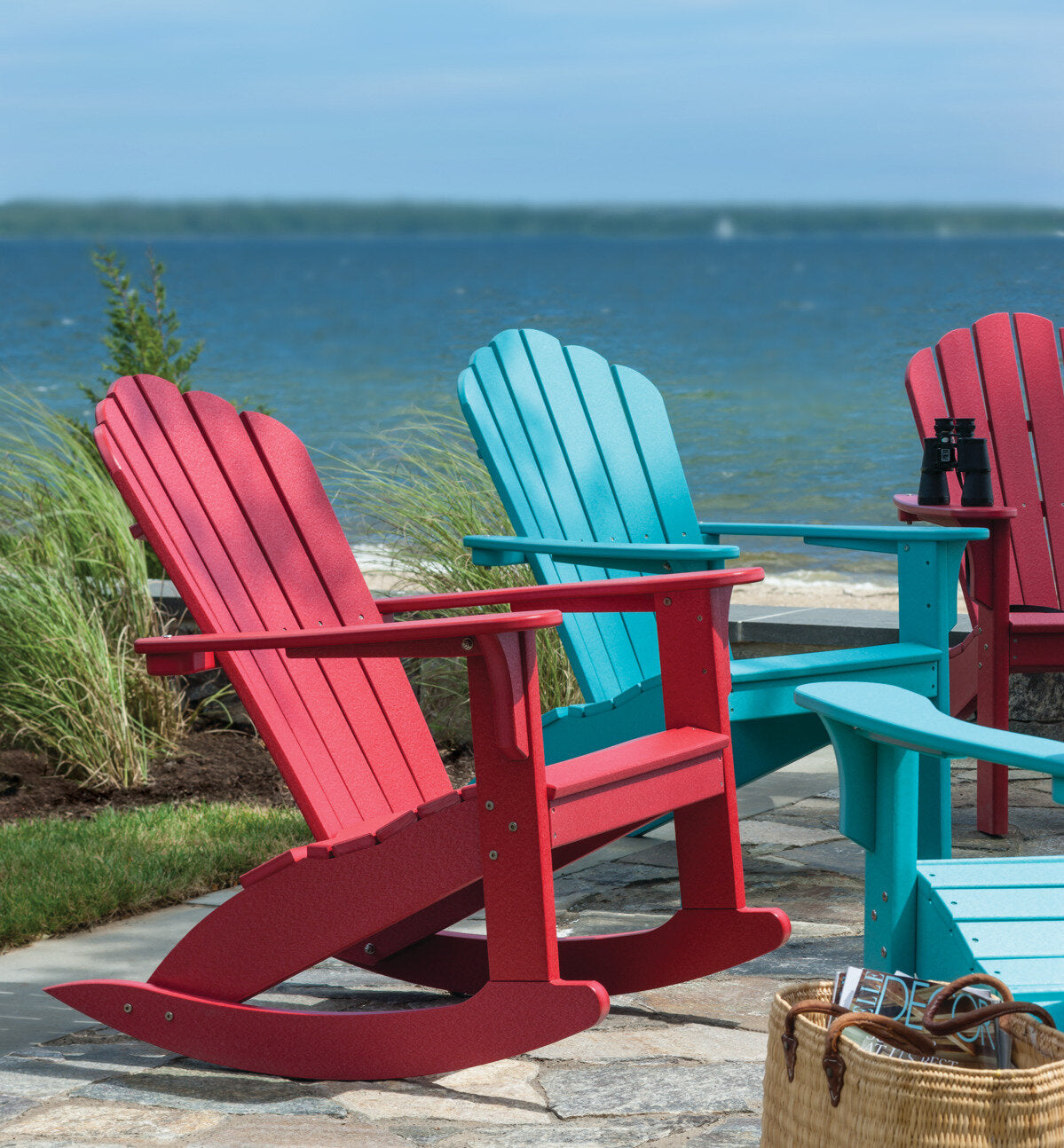 Seaside Casual Poly Coastline Harbor View Adirondack Rocker