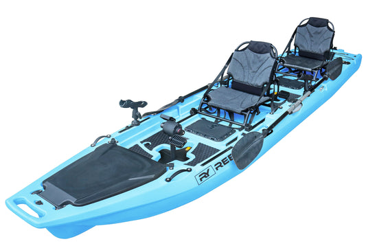 Reel Yaks 13.8ft  Rocket Propeller Drive Tandem & Solo Modular Fishing Kayak | Propeller Drive | 550lbs Capacity | 3 Piece