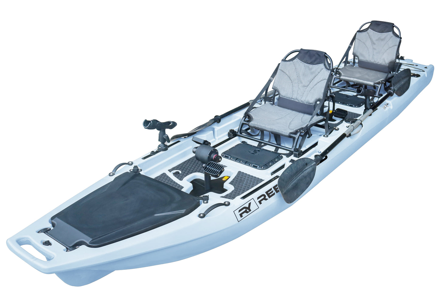 Reel Yaks 13.8ft  Rocket Propeller Drive Tandem & Solo Modular Fishing Kayak | Propeller Drive | 550lbs Capacity | 3 Piece