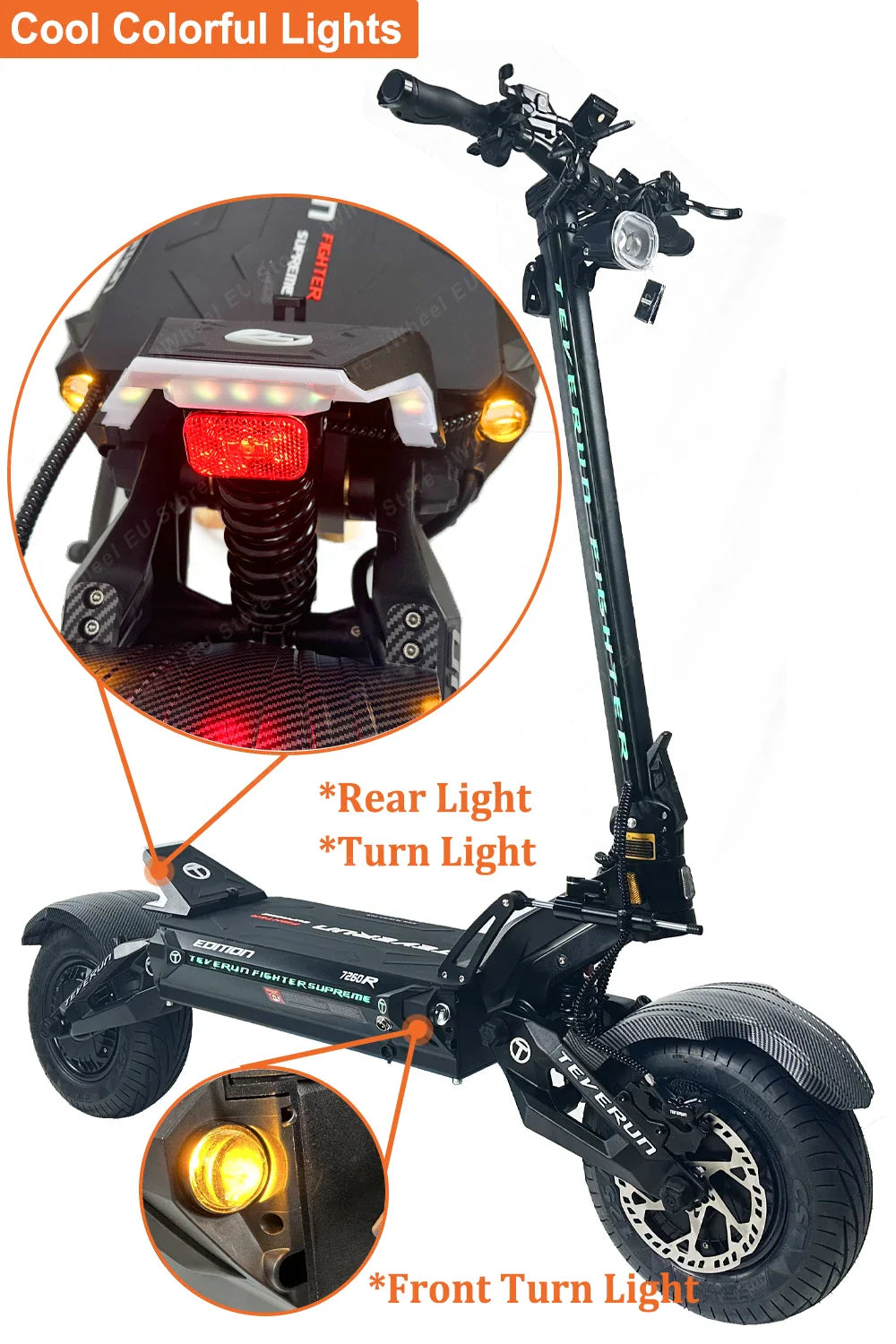 eBike Boys Teverun Fighter Supreme 7260R - 10000W Electric Scooter with GPS