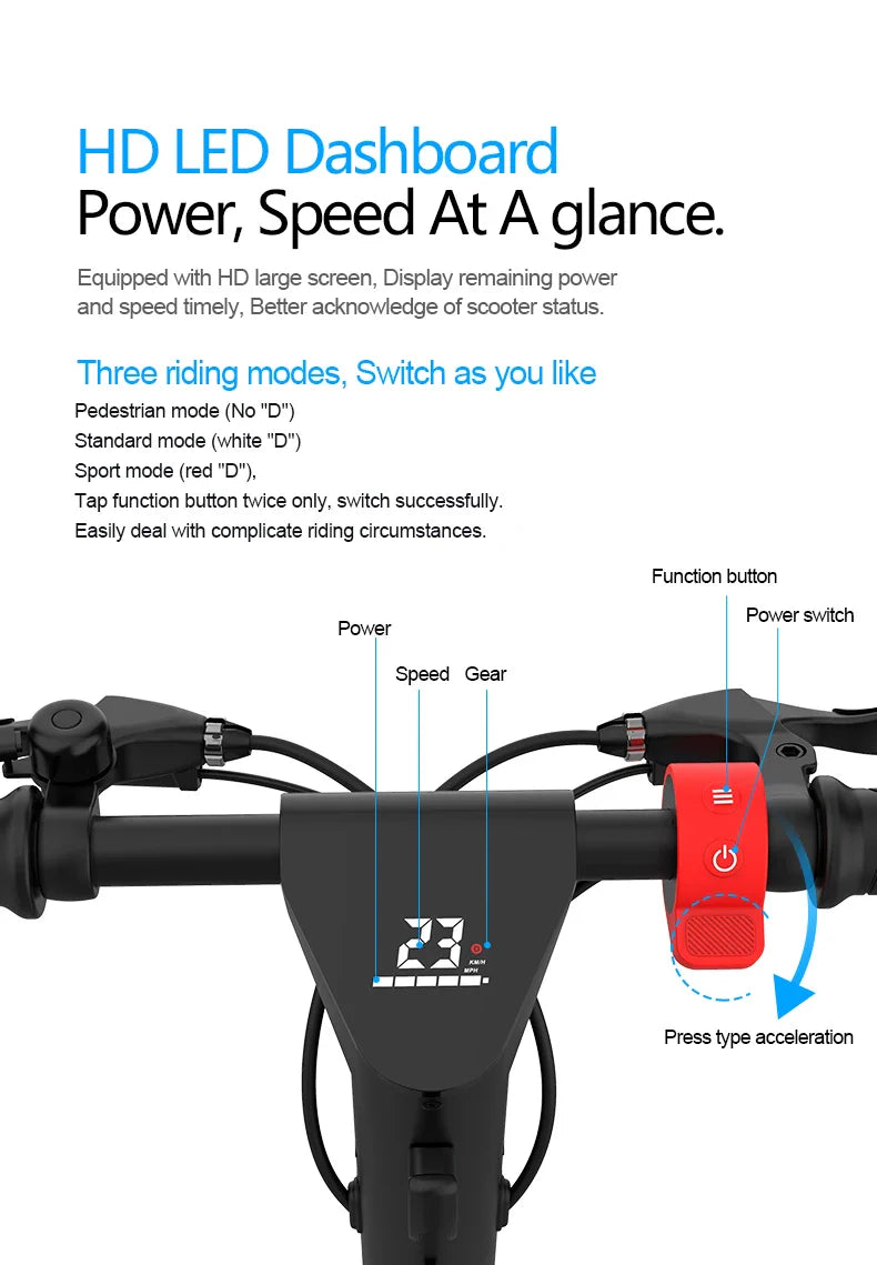 eBike Boys HX X9 PLUS Electric Scooter - Foldable, 60-80km Range, Unisex