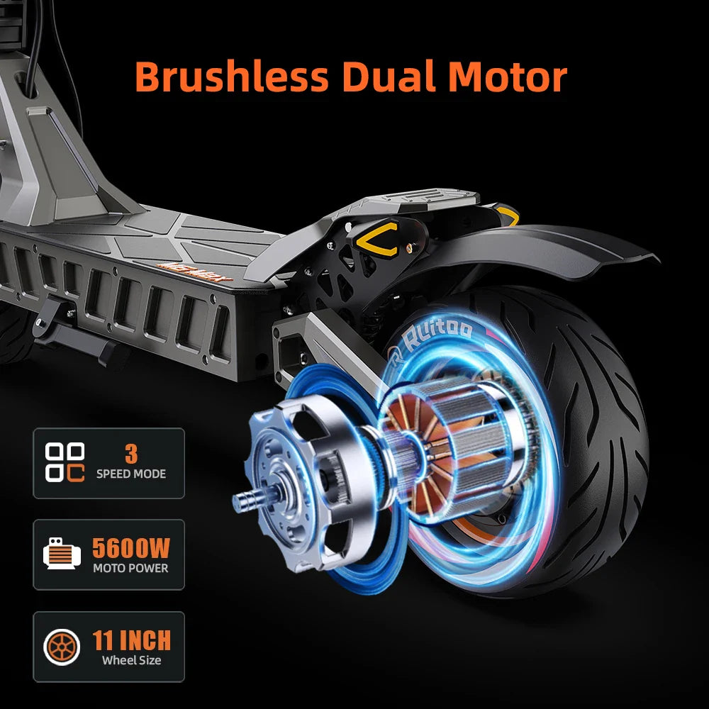 eBike Boys M6Max Dual Motor 5600W Electric Scooter - Fast & Foldable 11 Inch