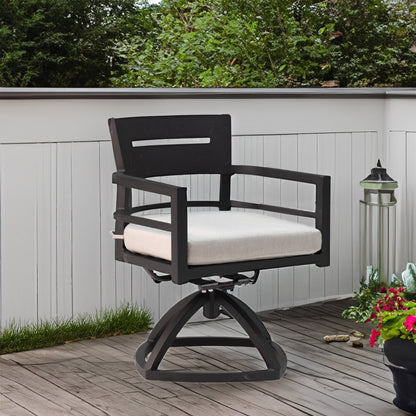 PolyTEAK Aluminum Outdoor Patio Swivel Rockers with Plush Cushions (Set of 2)