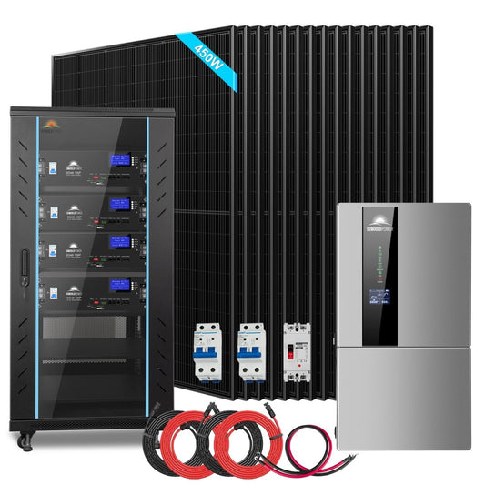 SunGoldPower Hybrid Solar Kit 11.4KW 48V Split Phase 20.48KWH/51.2KWH Lithium Battery 450 Watt Solar Panel (Optional) SGH-11N2E/ SGH-11N5E