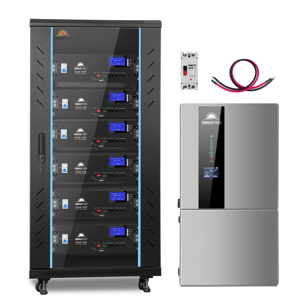 SunGoldPower Hybrid Solar Kit 11.4KW 48V Split Phase 30.72KWH Lithium Battery 28 X 450 Watt Solar Panel (Optional) SGH-11N3E