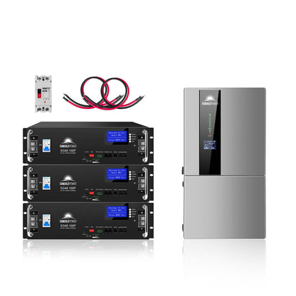 SunGoldPower Hybrid Solar Kit 7.6KW 48V Split Phase 15.36KWH/30.72KWH Lithium Battery 415/ 500 Watt Solar Panel (Optional) SGH-7.6N3E/ SGH-7.6DN6E