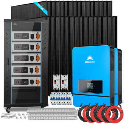 SunGoldPower OFF GRID SOLAR KIT 16KW 48VDC 120V/240V LIFEPO4 25.6KWH LITHIUM BATTERY 32 X 415 WATTS SOLAR PANELS SGR-16K25E