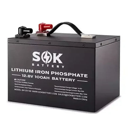 SOK Battery 12V 100Ah LiFePO4 4D Battery Bluetooth & Built-in Heater Option