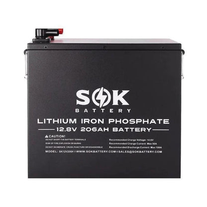 SOK Battery 12V [206Ah-H] 12V LiFePO4 Bluetooth & Optional Built-in heater | SK12V206H & SK12V206P