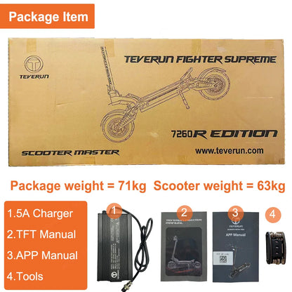 eBike Boys Teverun Fighter Supreme 7260R - 10000W Electric Scooter with GPS