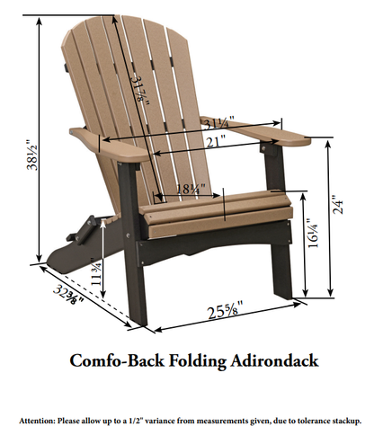 Berlin Gardens Comfo Back Poly Folding Adirondack Chair