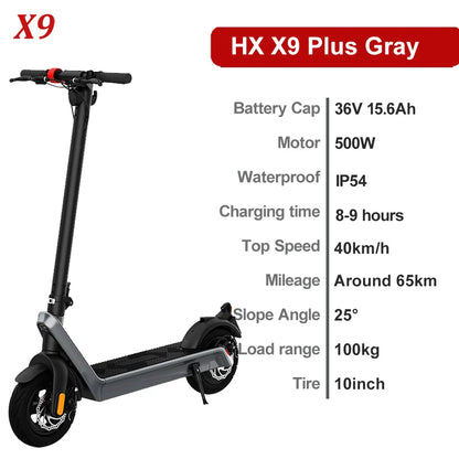 eBike Boys HX X9 PLUS Electric Scooter - Foldable, 60-80km Range, Unisex