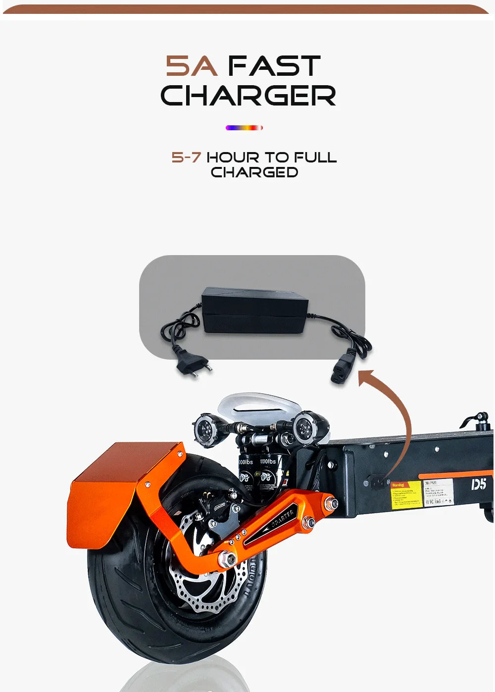 eBike Boys Obarter D5 Electric Scooter - 5000W, 70km/h Max Speed, Removable Battery