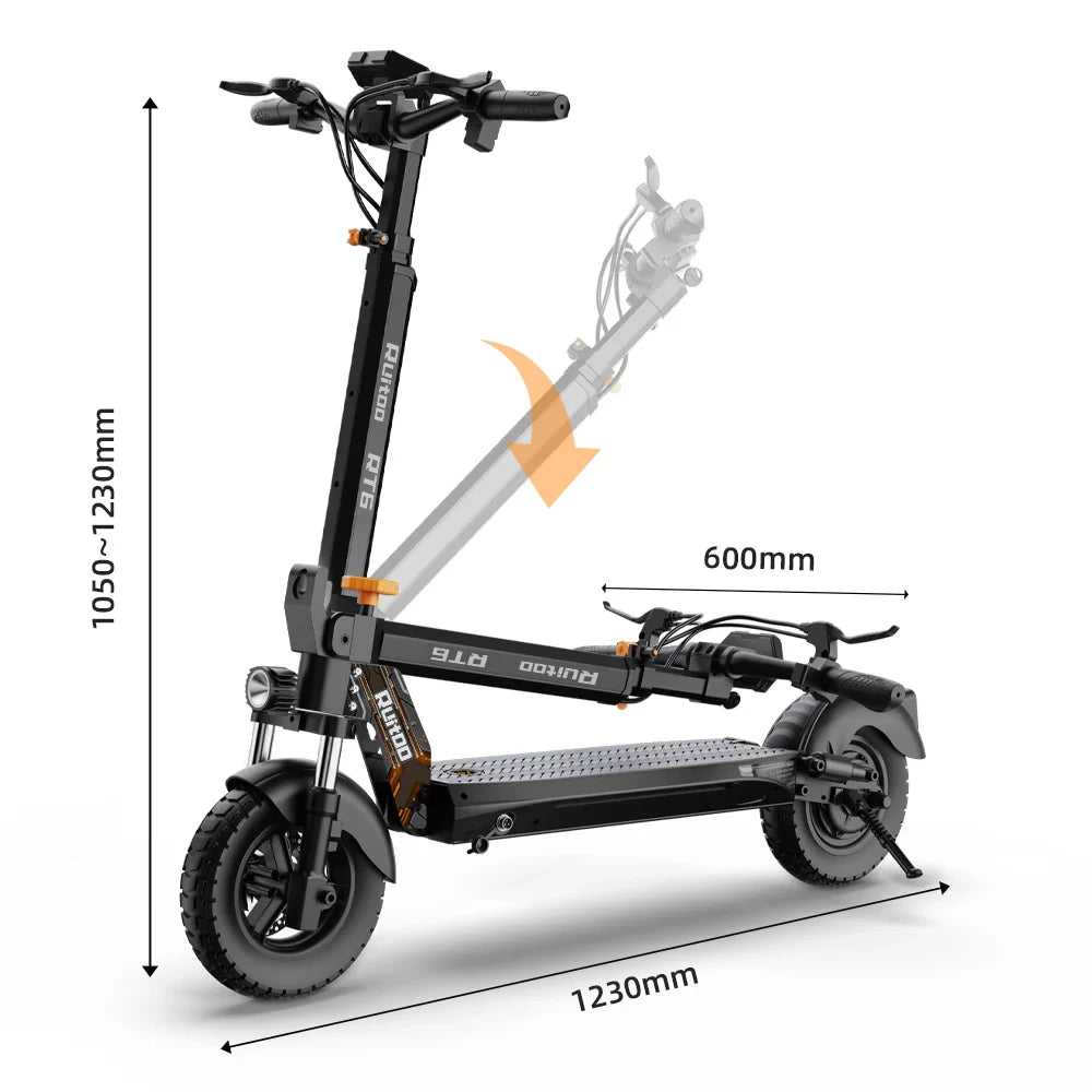 eBike Boys RT6 1000W Electric Scooter - 48V, 40-50km Range, Foldable