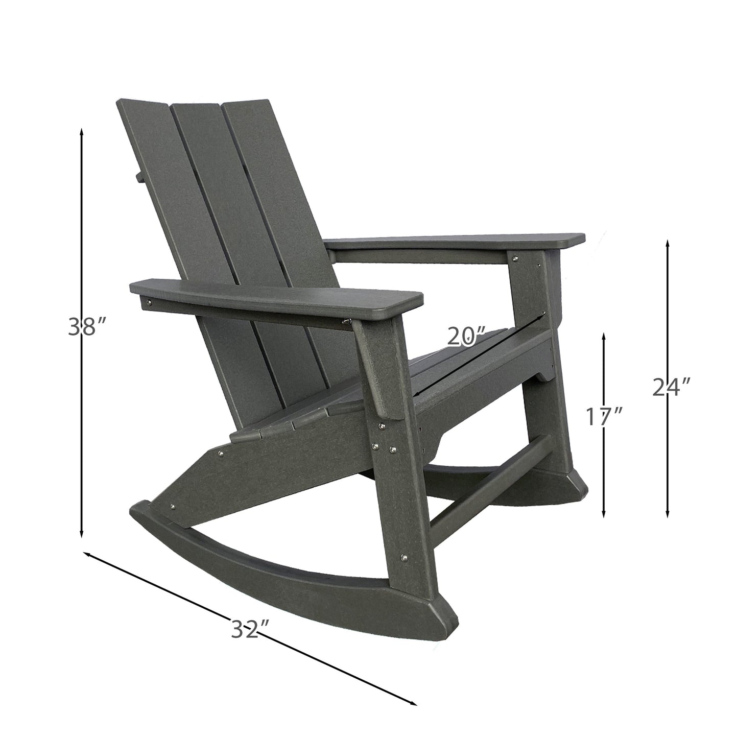 PolyTEAK RESINTEAK Modern Adirondack Rocking Chair