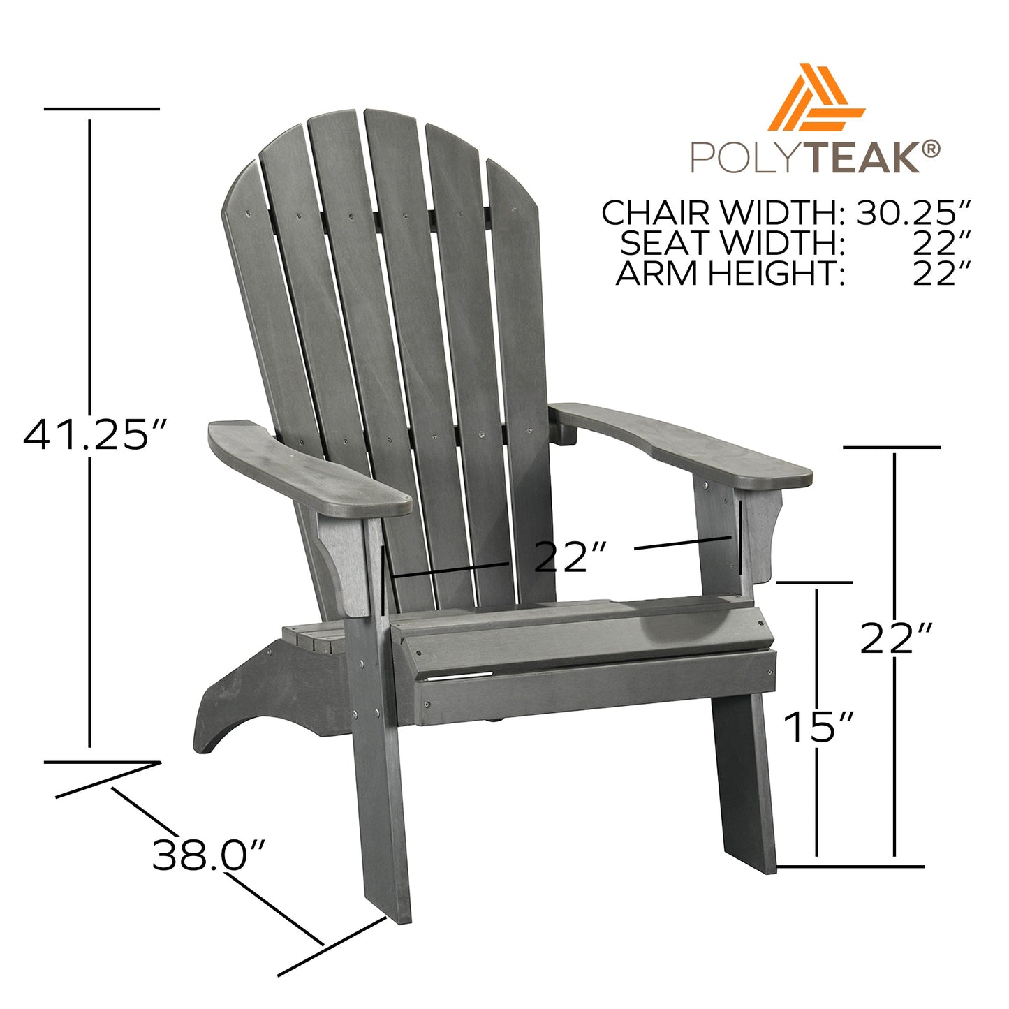 PolyTEAK King Size Adirondack Chair
