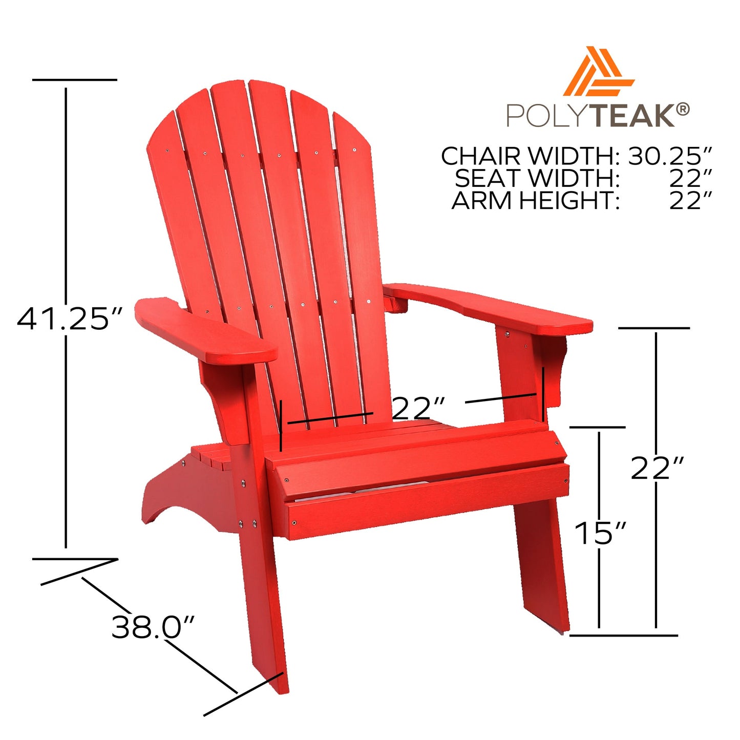 PolyTEAK King Size Adirondack Chair