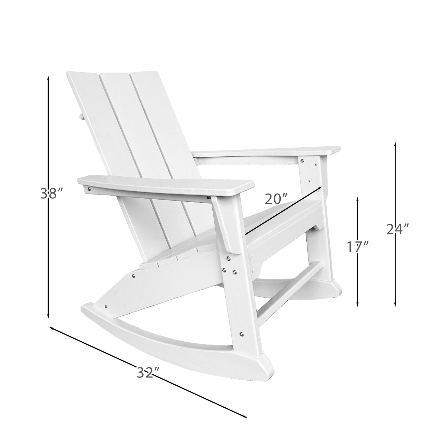 PolyTEAK RESINTEAK Modern Adirondack Rocking Chair