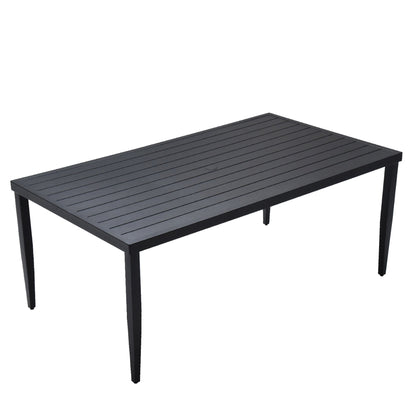PolyTEAK Aluminum Outdoor Patio Dining Table with Built-In Umbrella Hole, Seats 6 (TABLE ONLY)
