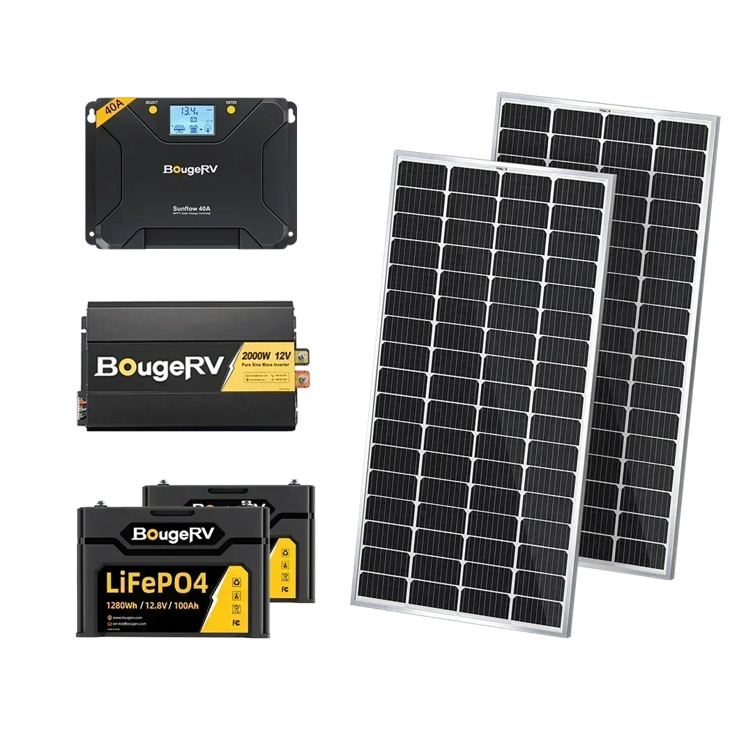 BougeRV 12V 400 Watt Rigid Solar Kit Upgraded Version
