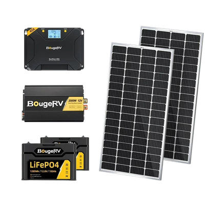 BougeRV 12V 400 Watt Rigid Solar Kit Upgraded Version