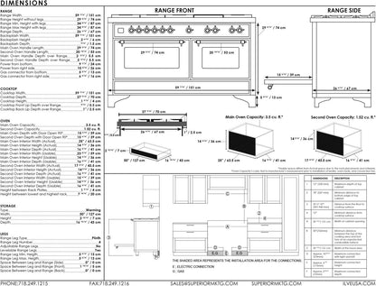 ILVE Majestic II 60 Inch Dual Fuel Liquid Propane Range in Glossy Black with Bronze Trim UM15FDNS3BKBLP