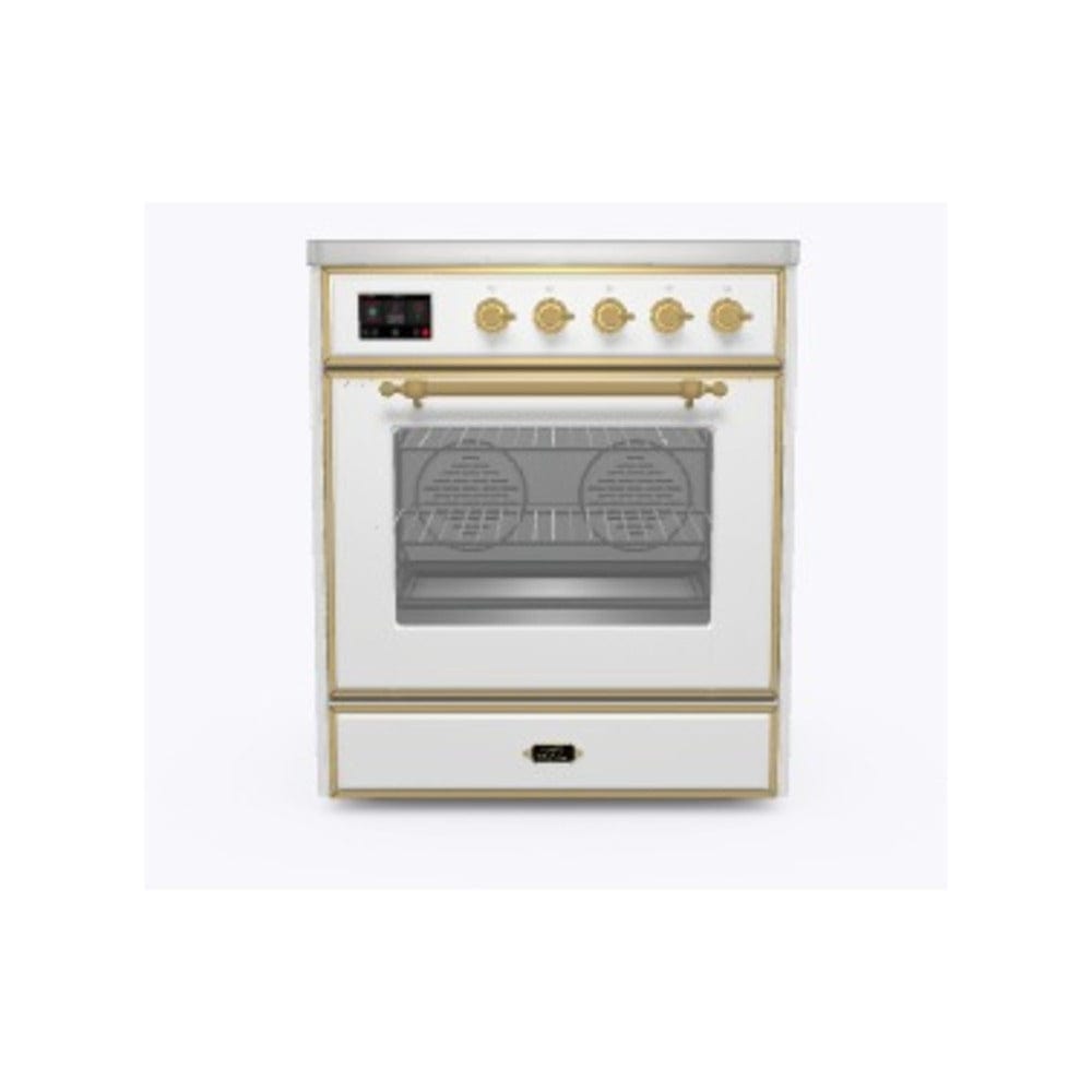 ILVE Majestic II 36" Induction Range White Brass Trim UMI09NS3WHG