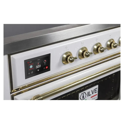 ILVE Majestic II 36" Induction Range White Brass Trim UMI09NS3WHG