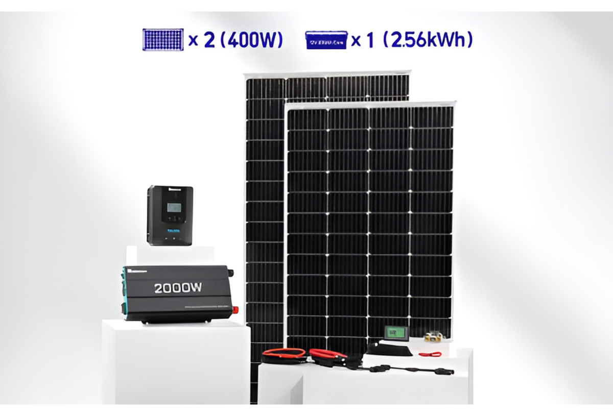 solar package 2 400w panels and charge controller and inverter