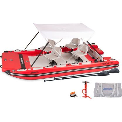 Sea Eagle FastCat14 Catamaran Pontoon Swivel Seat Canopy Package