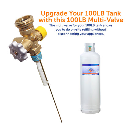 Flame King Multi Valve for 100lb Propane Cylinder