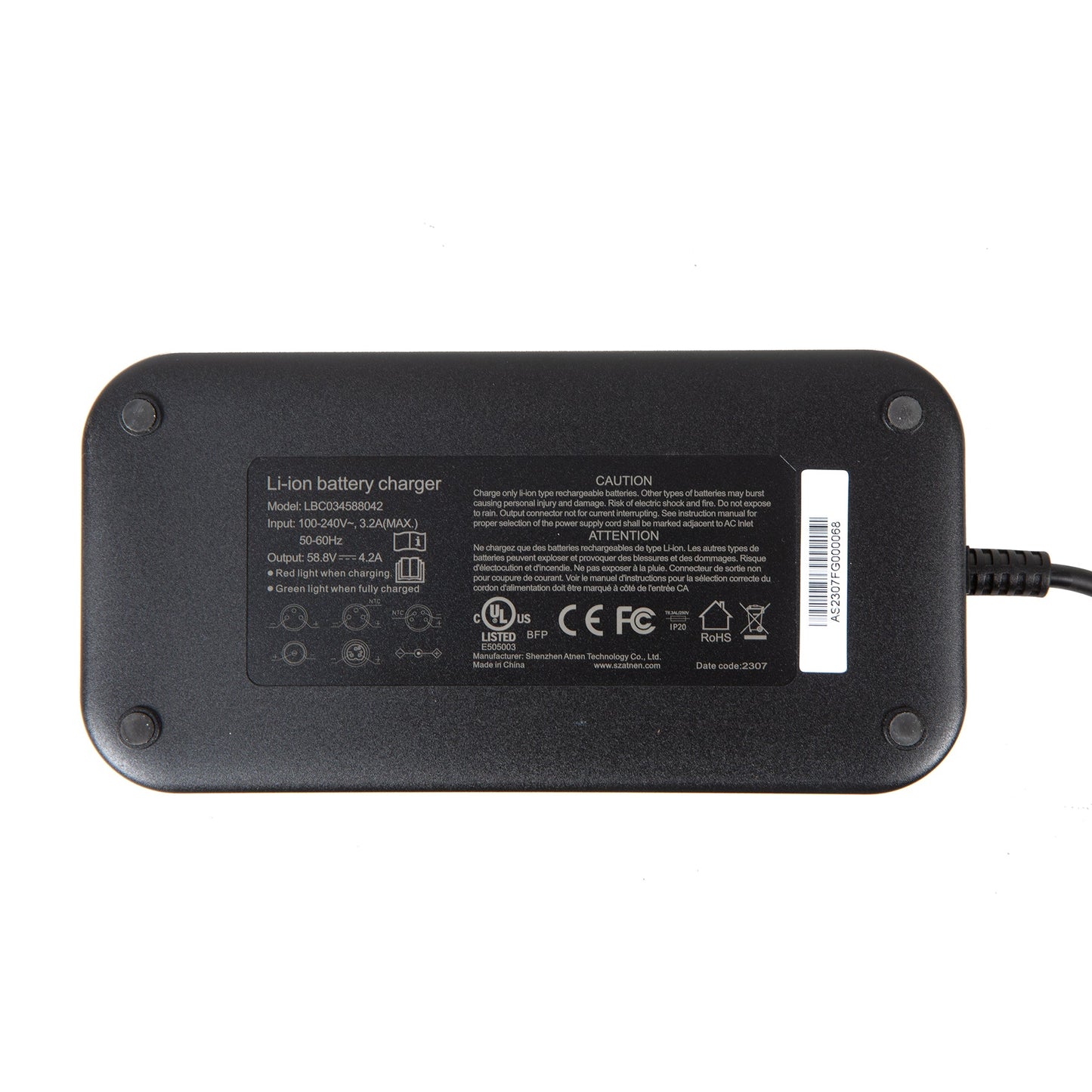 EUNORAU 52V4A 1.0 US/CA FLASH Ebike Charger