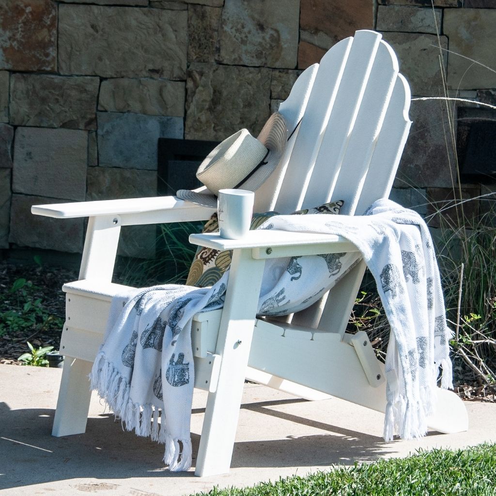 PolyTEAK New Tradition Folding Adirondack Chair by ResinTeak