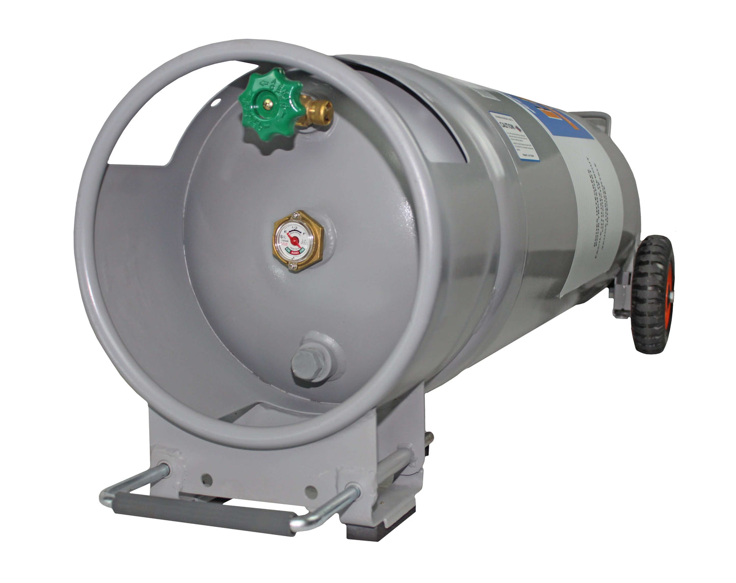 Flame King 100lb Empty Horizontal & Vertical Propane Cylinder with POL & Wheels