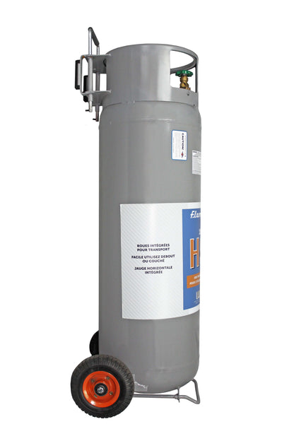 Flame King 100lb Empty Horizontal & Vertical Propane Cylinder with POL & Wheels