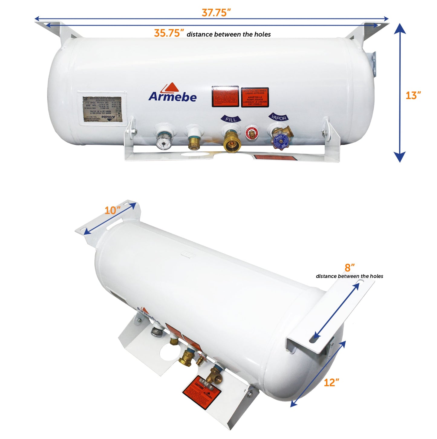Flame King 16 Gal ASME RV Trailer Propane Cylinder Tank