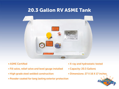 Flame King 20.3 gal ASME RV Trailer Propane Tank Cylinder with Mount Brackets