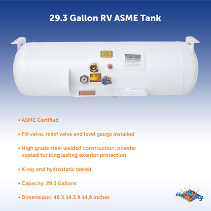 Flame King 29.3 Gal ASME Propane Tank Cylinder RV Trailer