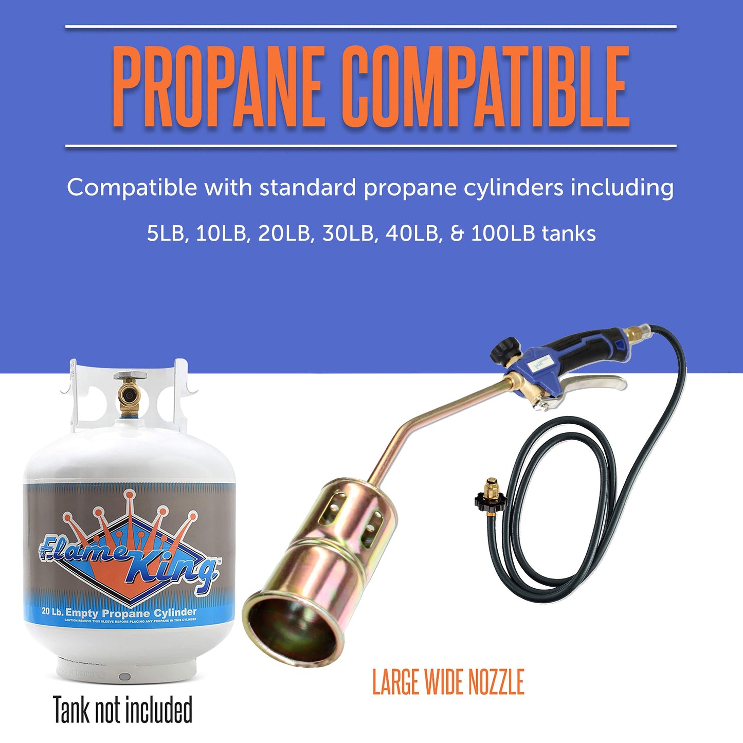 Flame King Propane Torch Weed Burner with Blast Trigger 320,000 BTU