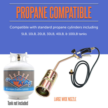 Flame King Propane Torch Weed Burner with Blast Trigger 320,000 BTU