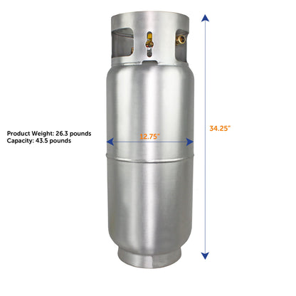 Flame King 43.5lb Aluminum Forklift Propane Tank Cylinder with Gauge