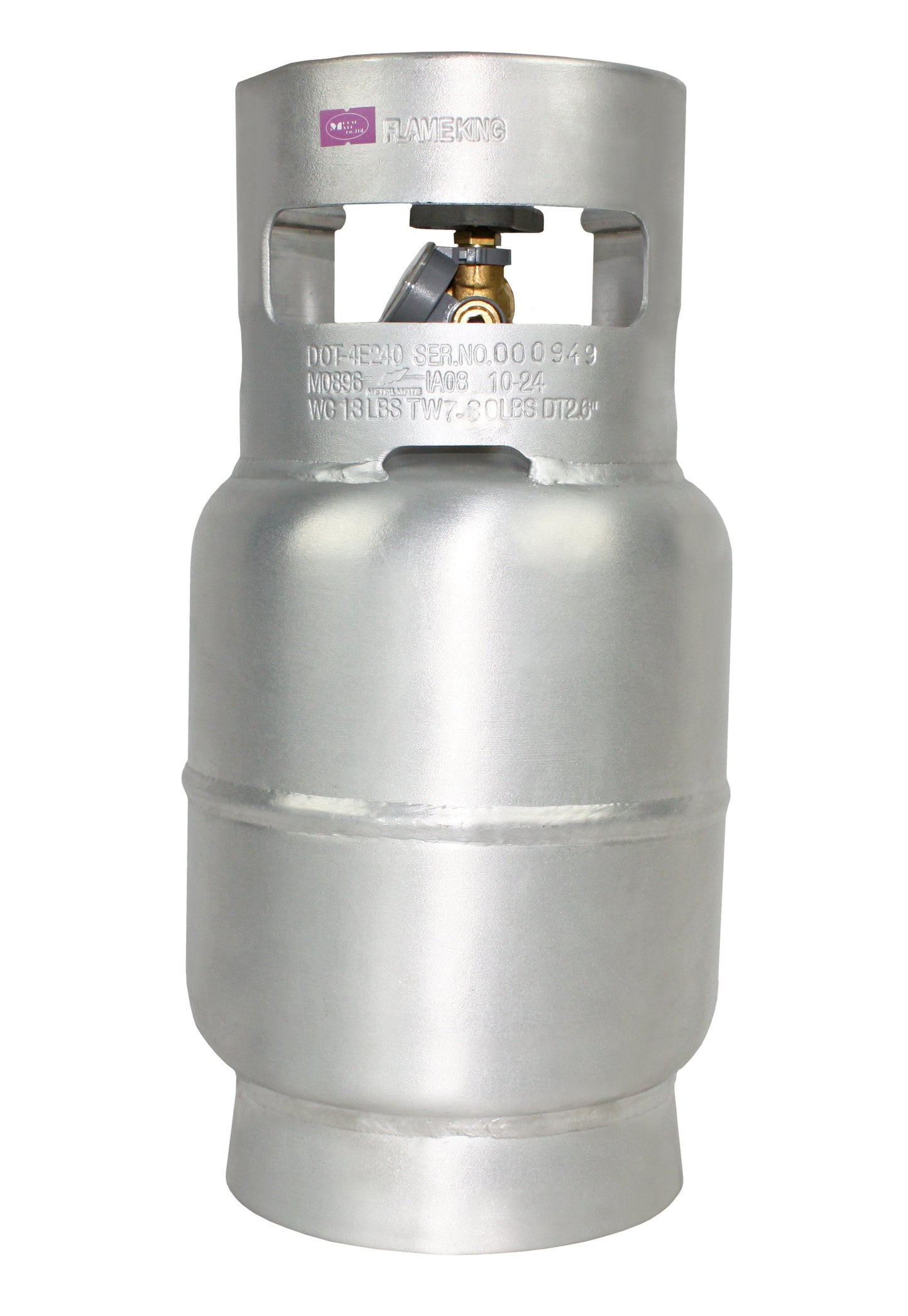 Flame King Lightweight 5lb Aluminum Propane Tank LP Cylinder with OPD & Gauge