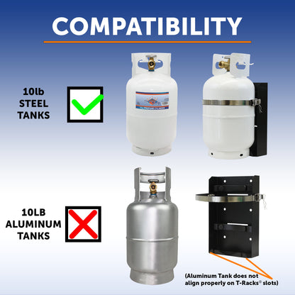 Flame King T-Racks 10lb Propane Tank Mounting Brackets Strap Campervan Overland Vehicles