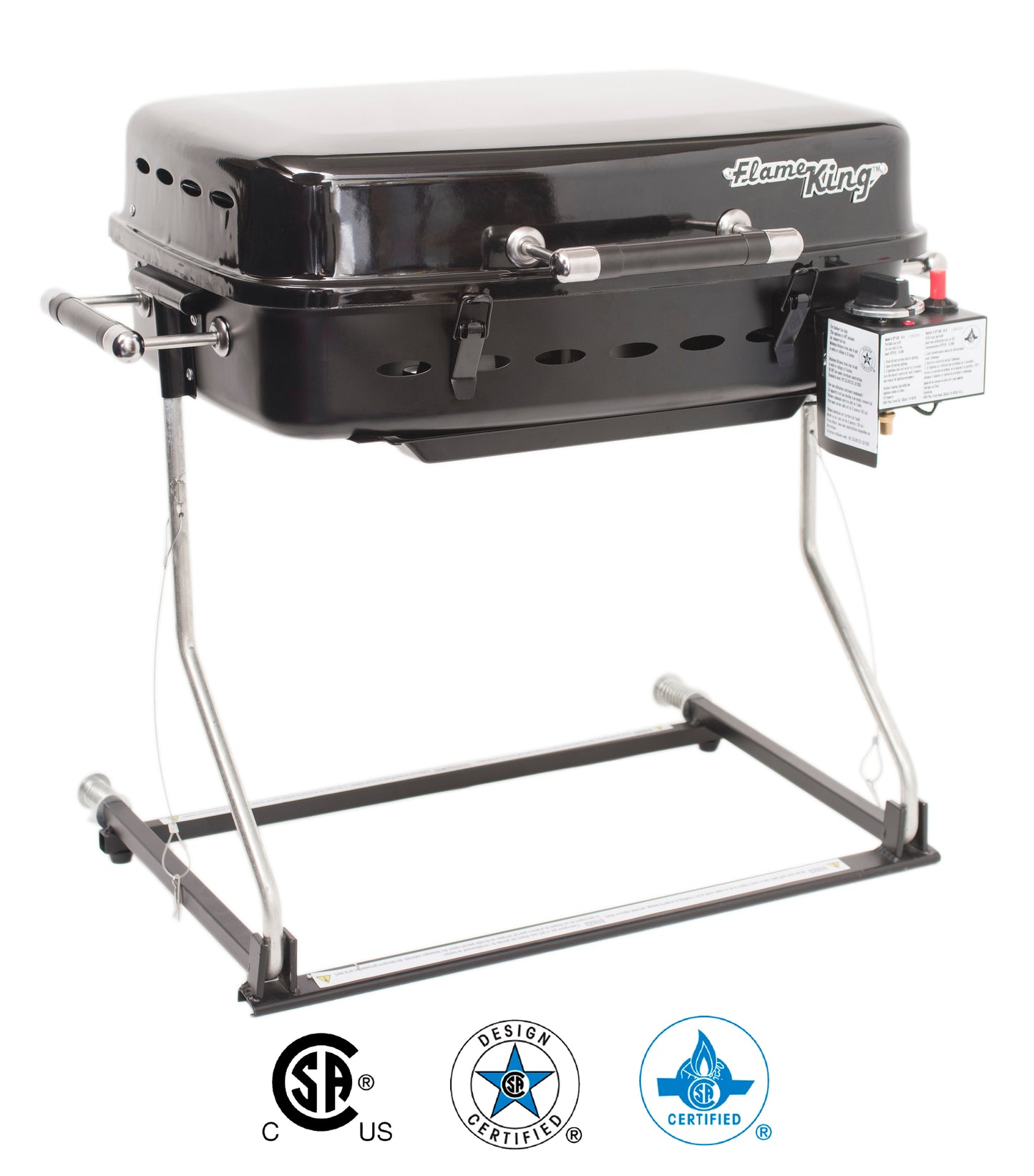 Flame King RV Trailer Mounted Grill BBQ with Carry Bag
