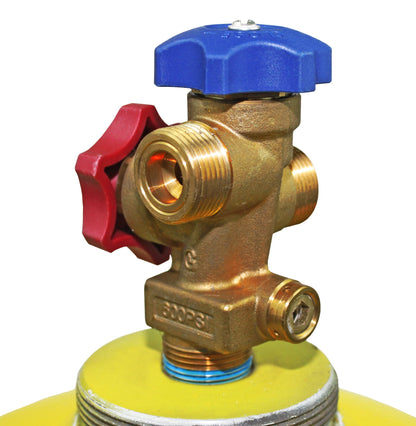 Flame King 123lb Refrigerant Cylinder Tank with Multi Valve for A2L Refrigerants