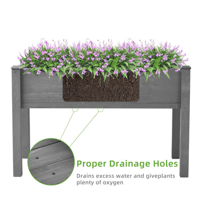 PolyTEAK Wooden Raised Garden Bed with Legs Best for Flowers, Herbs & Vegetables