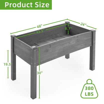 PolyTEAK Wooden Raised Garden Bed with Legs Best for Flowers, Herbs & Vegetables